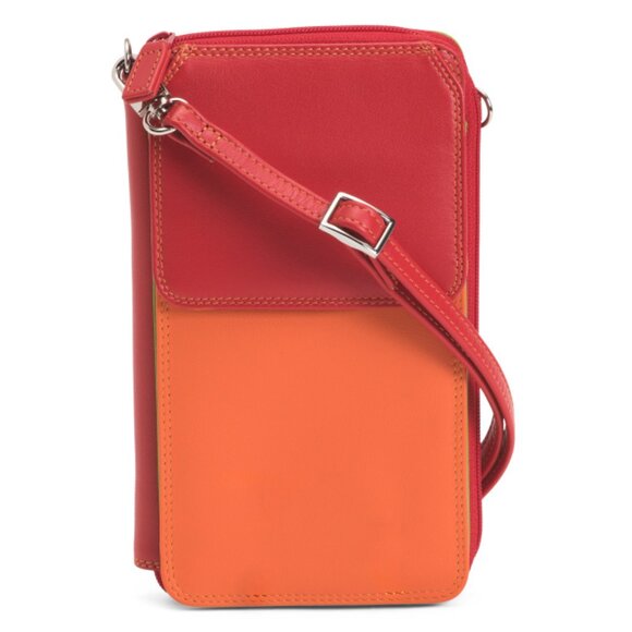 MYWALIT Jamaica Leather Zip Around Phone Crossbody
